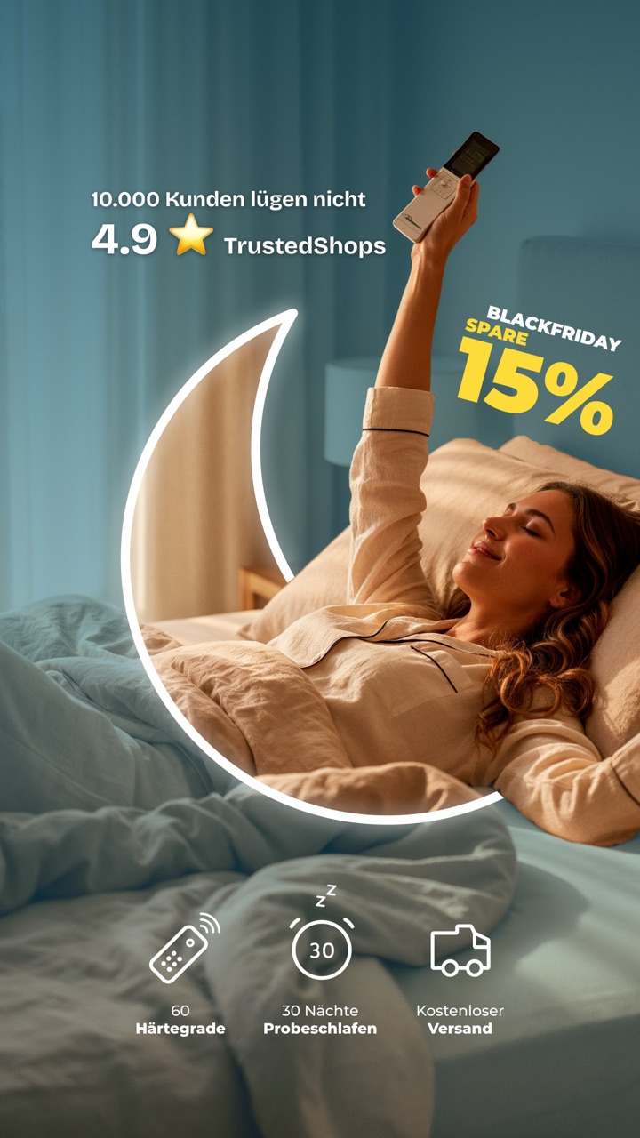 Remarketing-Anzeige: Black Friday 15 % mit TrustedShops 4,9 Sternen
